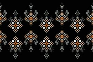 etnisch meetkundig kleding stof patroon kruis steek.ikat borduurwerk etnisch oosters pixel patroon zwart achtergrond. abstract,vector,illustratie. textuur,kleding,lijst,decoratie,motieven,zijde behang. vector