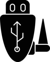 USB glyph pictogrammen ontwerp stijl vector