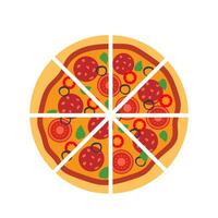 pizza bundel icoon vector. pizza illustratie teken. snel voedsel symbool. voedsel logo. pizzeria markering. vector