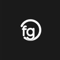 initialen fg logo monogram met gemakkelijk cirkels lijnen vector