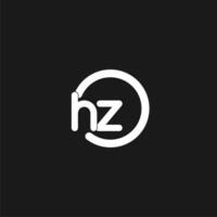 initialen hz logo monogram met gemakkelijk cirkels lijnen vector