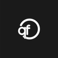 initialen qf logo monogram met gemakkelijk cirkels lijnen vector