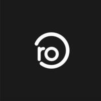 initialen ro logo monogram met gemakkelijk cirkels lijnen vector