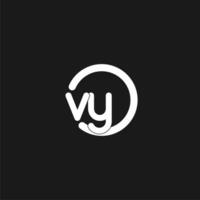 initialen vy logo monogram met gemakkelijk cirkels lijnen vector