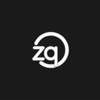 initialen zq logo monogram met gemakkelijk cirkels lijnen vector
