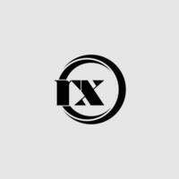brieven rx gemakkelijk cirkel gekoppeld lijn logo vector