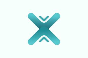 brief X logo ontwerp met voor eerste uw bedrijf vector