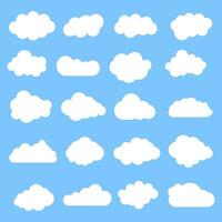wolk symbolen. wolken reeks verzameling Aan blauw achtergrond. vector tekening