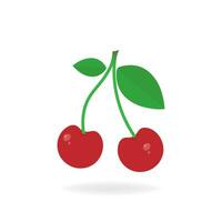 rood kleur kers symbool. tekening van vers gezond fruit. geïsoleerd logo illustratie. vector