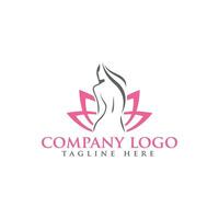 lineair lotusbloem beauty spa logo-ontwerp vector