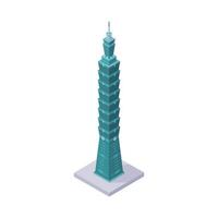 Taipei 101 Taiwan mijlpaal gebouw isometrische illustratie vector