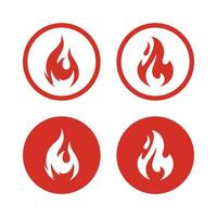 brand vlam icoon set. vlammen vector pictogrammen