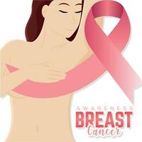 gekleurde borst kanker bewustzijn campagne vector