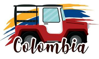 geïsoleerd Colombiaanse boer jeep Colombia vector