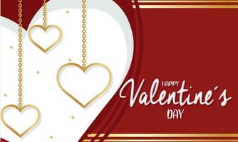 rood Valentijn dag poster hart vormen hangende vector