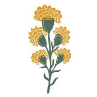 chrysant. herfst bloem. hand- getrokken elementen voor herfst decoratief ontwerp vector