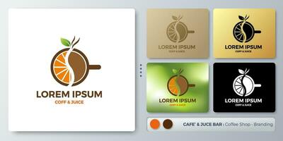 koffie en sap logo ontwerp geïsoleerd illustratie. blanco naam voor insert uw branding. ontworpen met voorbeelden voor allemaal soorten van toepassingen. u kan gebruikt voor bedrijf, identiteit, koffie winkel. vector