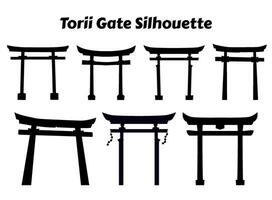 torii poort silhouet. Japan poort. reeks van torii poort silhouet. torii poorten. vector