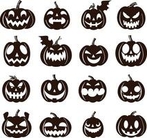 gelukkig halloween silhouet reeks verzameling van halloween vector elementen