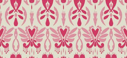 motief etnisch handgemaakt mooi ikat kunst. etnisch abstract bloemen roze achtergrond kunst volk borduurwerk, Peruaans, Indisch, Azië, marokkaans, kalkoen, en Oezbeeks stijl. aztec meetkundig kunst ornament afdrukken. vector