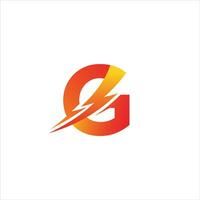 eerste brief g icoon logo ontwerp sjabloon met bliksem - donder - bout - elektrisch - vector