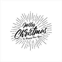 vrolijk Kerstmis en gelukkig nieuw jaar vector tekst kalligrafische belettering ontwerp kaart.