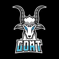 geit schaap mascotte sport esport logo gaming sjabloon zwarte vacht groene hoorn vector