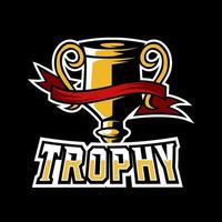 gouden kampioen trofee sport esport logo sjabloon vector