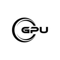 GPU logo ontwerp, inspiratie voor een uniek identiteit. modern elegantie en creatief ontwerp. watermerk uw succes met de opvallend deze logo. vector