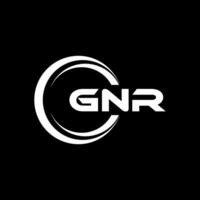 gnr logo ontwerp, inspiratie voor een uniek identiteit. modern elegantie en creatief ontwerp. watermerk uw succes met de opvallend deze logo. vector