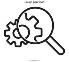 loupe uitrusting icoon, vector illustratie.