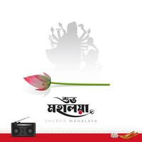gelukkig mahalaya sociaal media post durga puja is grootste festival in Bengalen vector