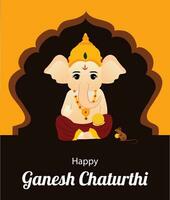 gelukkig ganesh chaturthi Indisch Hindoe festival vector viering