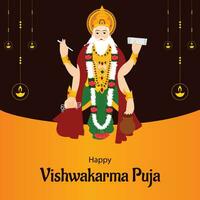 gelukkig vishwakarma puja Indisch Hindoe festival vector viering