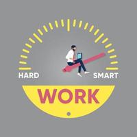 werk slim, niet moeilijk concept vector