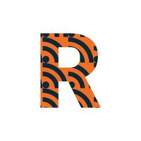 r brief logo of r tekst logo en r woord logo ontwerp. vector