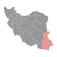 zus en baluchestan provincie kaart, administratief divisie van iran. vector illustratie.