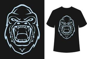aap en gorilla t-shirt ontwerp vector