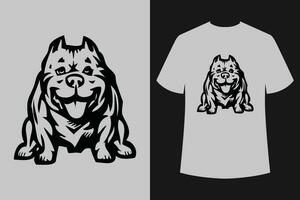 pitbull hond t-shirt ontwerp vector