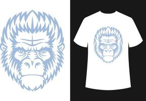 aap en gorilla t-shirt ontwerp vector