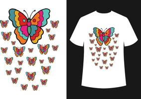 vlinder t-shirt ontwerp vector