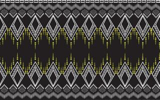 geometrie, abstract, kleding stof, textiel, inheems traditioneel naadloos patroon Aan zwart achtergrond. vector illustratie.