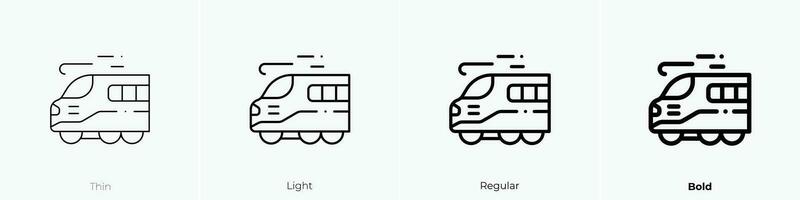 trein icoon. dun, licht, regelmatig en stoutmoedig stijl ontwerp geïsoleerd Aan wit achtergrond vector