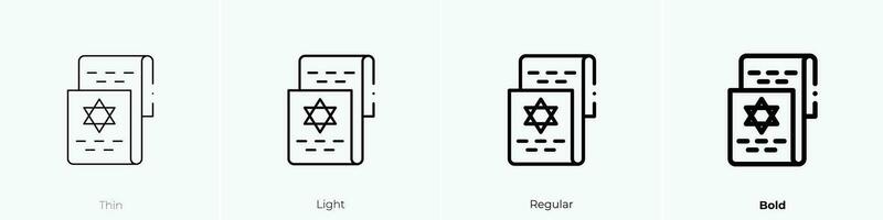 Thora icoon. dun, licht, regelmatig en stoutmoedig stijl ontwerp geïsoleerd Aan wit achtergrond vector