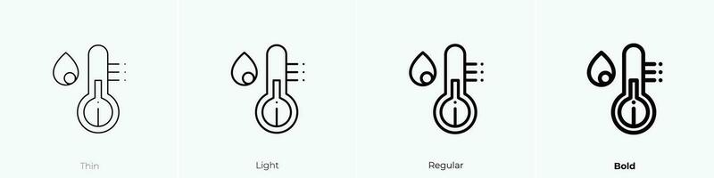 thermometer icoon. dun, licht, regelmatig en stoutmoedig stijl ontwerp geïsoleerd Aan wit achtergrond vector