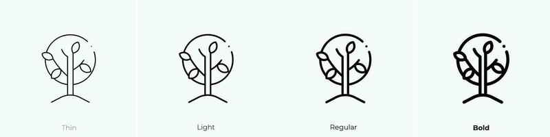 boom icoon. dun, licht, regelmatig en stoutmoedig stijl ontwerp geïsoleerd Aan wit achtergrond vector