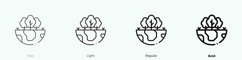 bomen icoon. dun, licht, regelmatig en stoutmoedig stijl ontwerp geïsoleerd Aan wit achtergrond vector