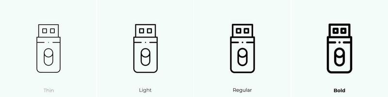 USB stok icoon. dun, licht, regelmatig en stoutmoedig stijl ontwerp geïsoleerd Aan wit achtergrond vector