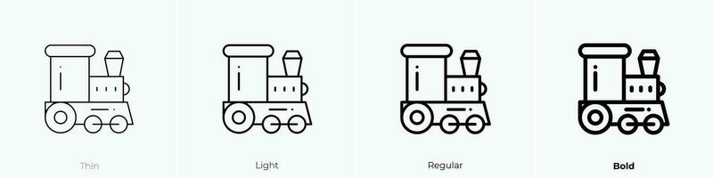 trein icoon. dun, licht, regelmatig en stoutmoedig stijl ontwerp geïsoleerd Aan wit achtergrond vector