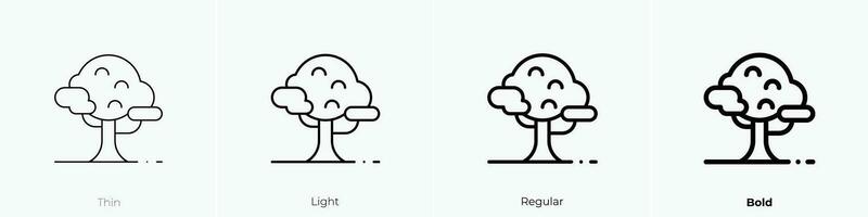 boom icoon. dun, licht, regelmatig en stoutmoedig stijl ontwerp geïsoleerd Aan wit achtergrond vector